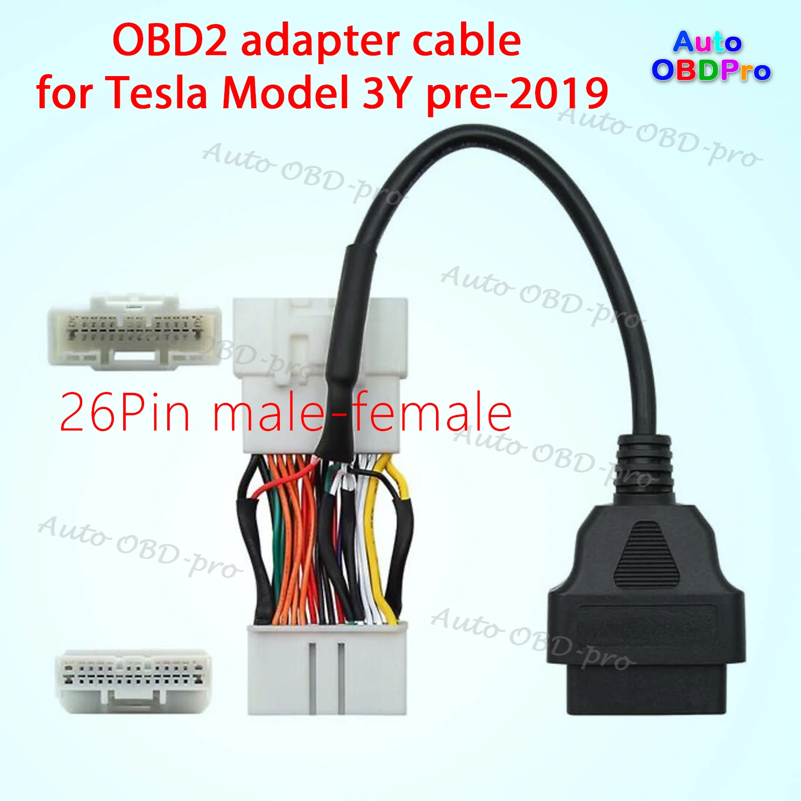 26 pines para modelo 3 modelo Y, 20 pines para modelo S/X, conector de 12 pines para modelo S, Cable de diagnóstico OBD para arnés adaptador Tesla OBD2