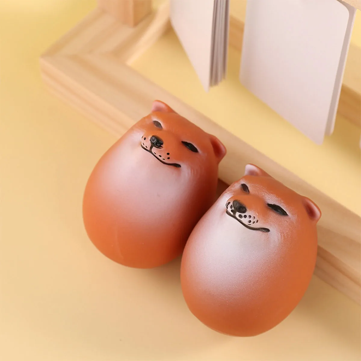 Creative Shiba Inu Realistic Egg Shape PVC Desk Decor Dog & Egg Union Decorations For Home Offices Fun Christmas Gifts