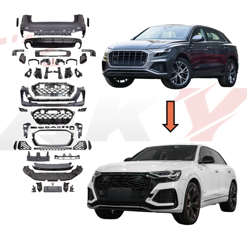 High Quality 2019-2023 Update To 2025 RSQ8 Style Body Kit Front Bumper Rear Diffuser Auto Replacement Parts Perfect Fitment