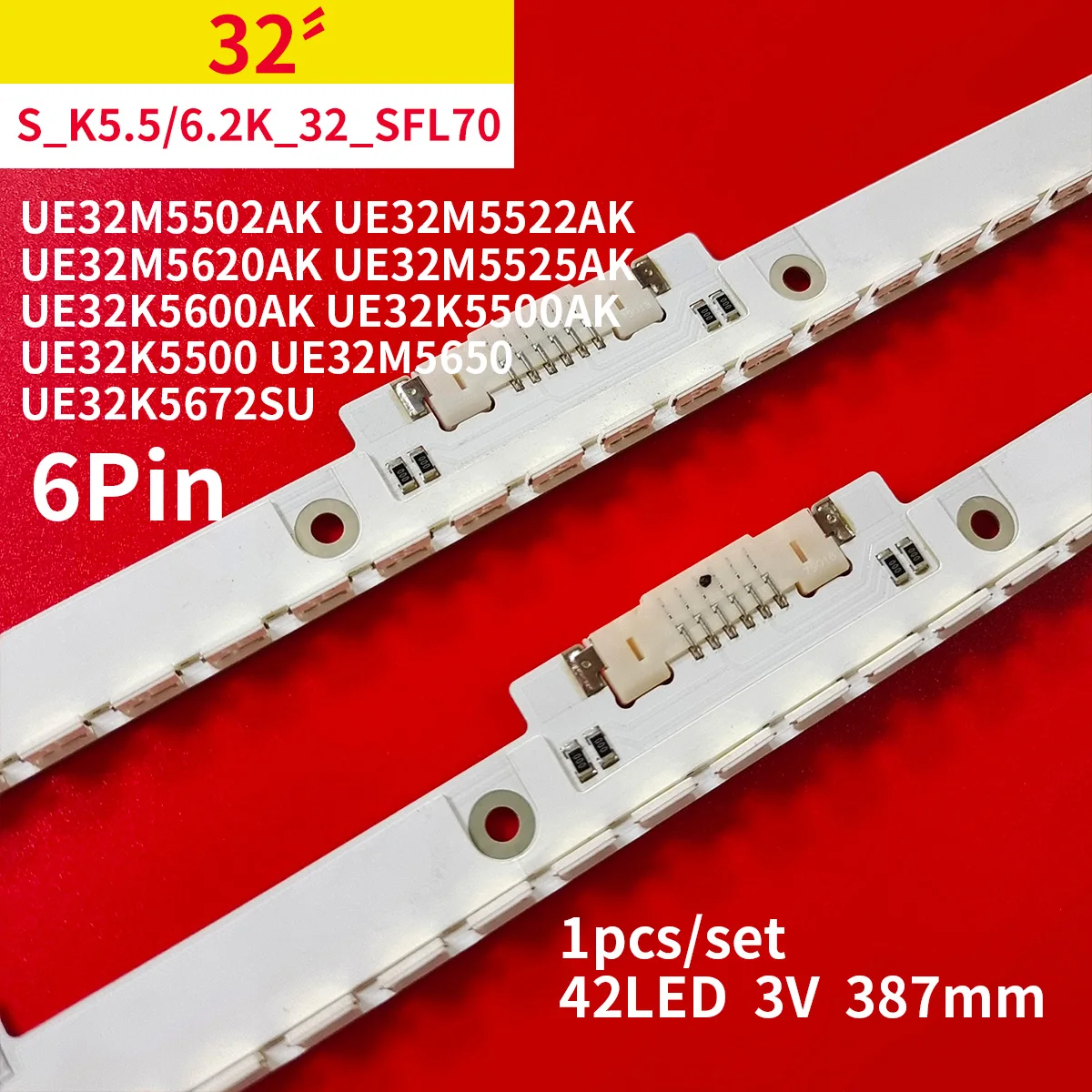 

42LEDs 387mm LED Strip for Samsung UE32K5600 UE32K5500AK BN96-43359A 39515A 39513A S_K5.5/6.2K_32_SFL70-42LED LM41-00501A