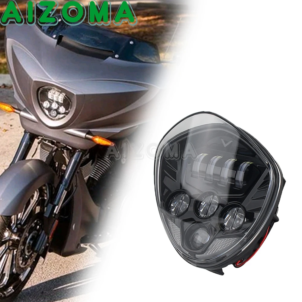 Motorcycle Head Light For Victory Cross Country 8-Ball Tour Hammer 8-Ball High-Ball Magnum X-1 ZNess Cross Country LED Headlamp