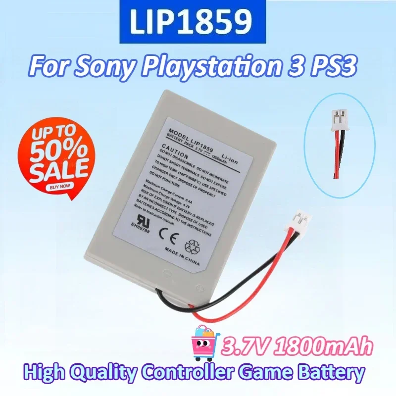 

Newly Upgraded LIP1859 3.7V 1800mAh Rechargeable Controller Game Battery for Sony Playstation 3 PS3 Replacement Lithium Battery