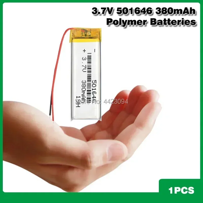 501646 3.7V 380mAh Li-ion Lipo Recharegable Battery for Gps Mp3 Mp4 Camera Bluetooth Speaker Tachograph Lithium Polymer Battery