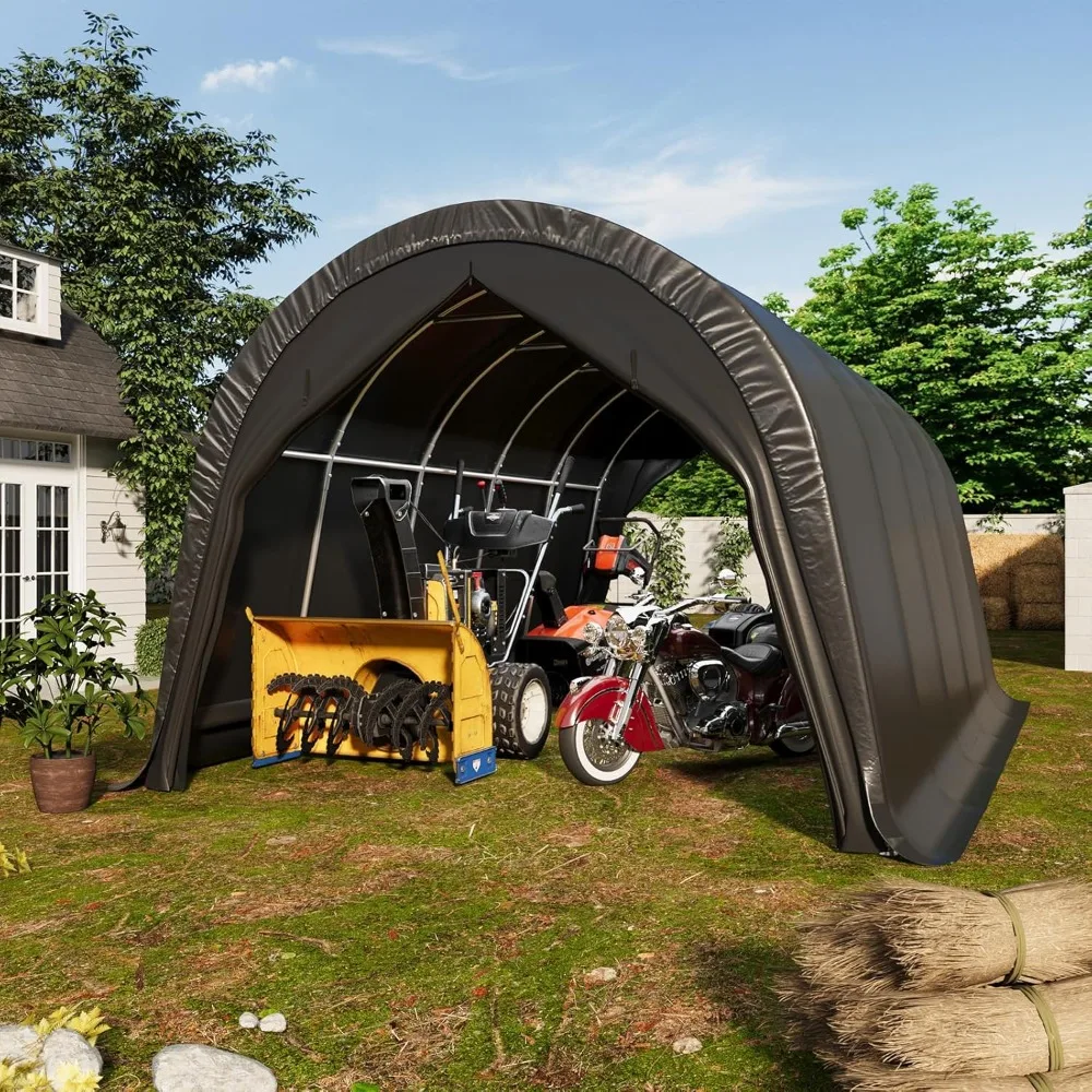

Carport 10 x 20 FT Heavy Duty, Portable Garage with All-Steel Metal Frame and Round Style Roof, Anti-Snow Car Canopy Outdoor St