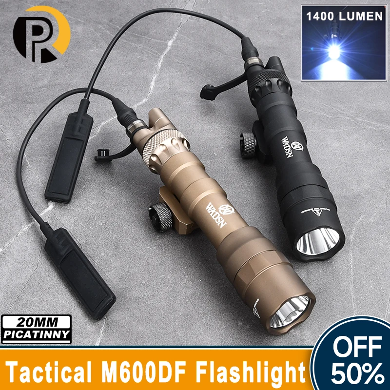 Tactical M600DF Wadsn Flashlight 1400lumen High Power Scout Light Metal DS07 Weapon Hunting light Dual Function Pressure Switch