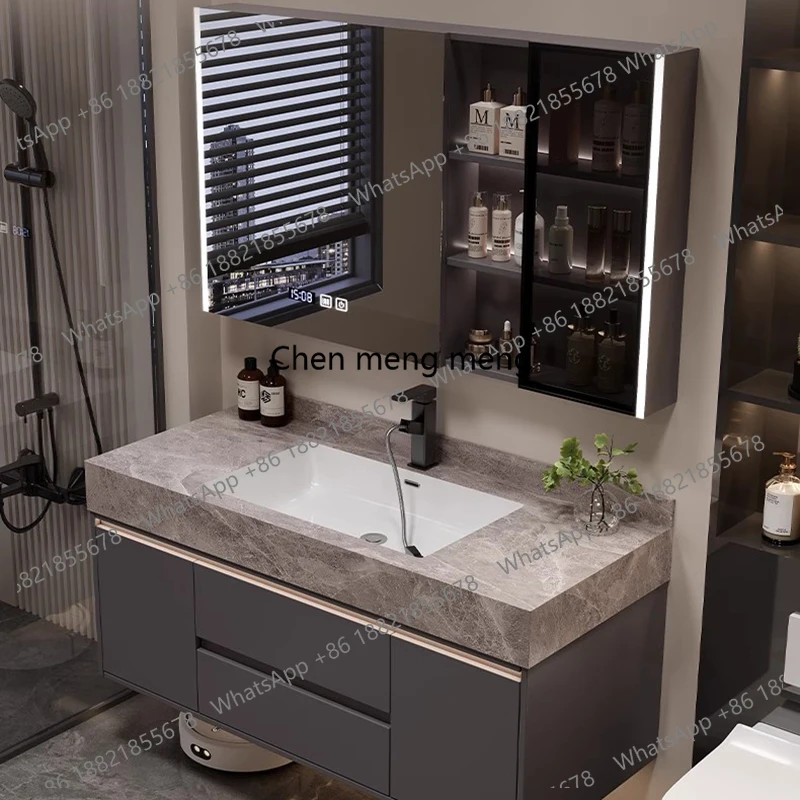 Light Luxury Bathroom Cabinets Washbasin Vintage Vanity Drawer Bathroom Cabinets Mirror Shower Armadi Aperti Home Furniture