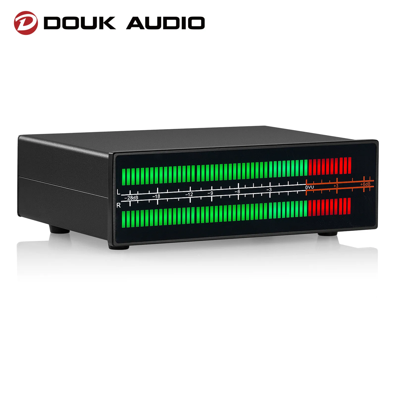 Douk Audio podwójny kanał mikrofon z poziom dźwięku miernikiem LED + wyświetlacz liniowy z Splitter Audio video widma muzycznego 3.5mm/RCA Adapter