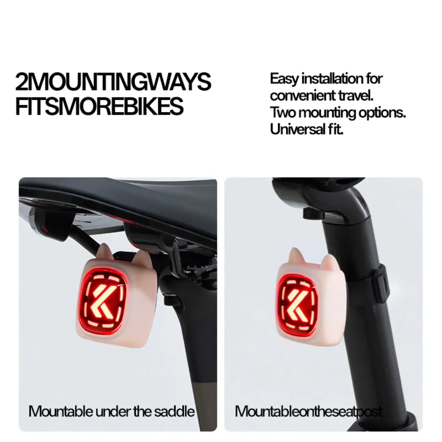 Kapvoe دراجة الضوء الخلفي LED القط تصميم دراجة الذيل ضوء الذكية الفرامل الاستشعار قابلة للشحن الدراجة الخفيفة MTB الطريق ضوء الليل #5