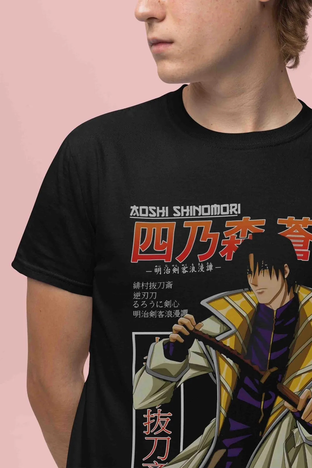 Rurouni Kenshin Shirt Aoshi Tshirt Kaotu T-Shirt Battousai Top Saito Anime Tee