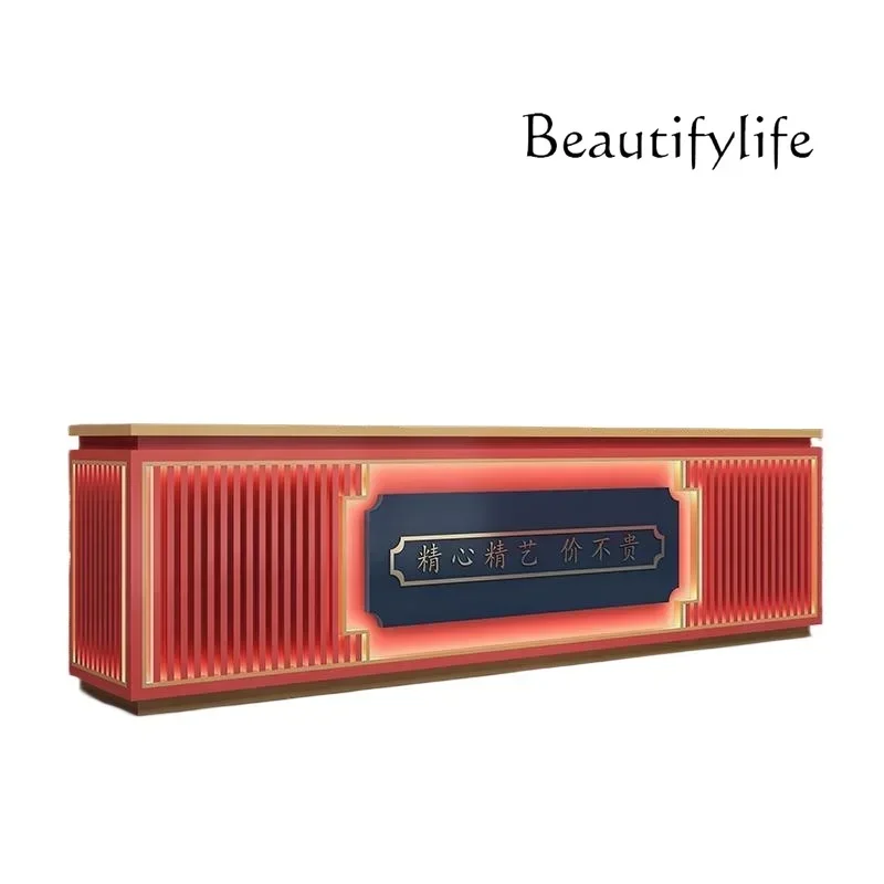 

44Chinese Style Hotel Cashier Counter Shop Counter Foot Bath Shop Reception Desk