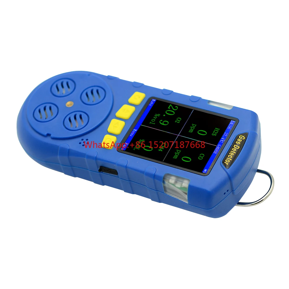 ATEX CE Portable Multi Gas Monitor CH4 O2 H2S CO CO2 Gas Alarm Detector