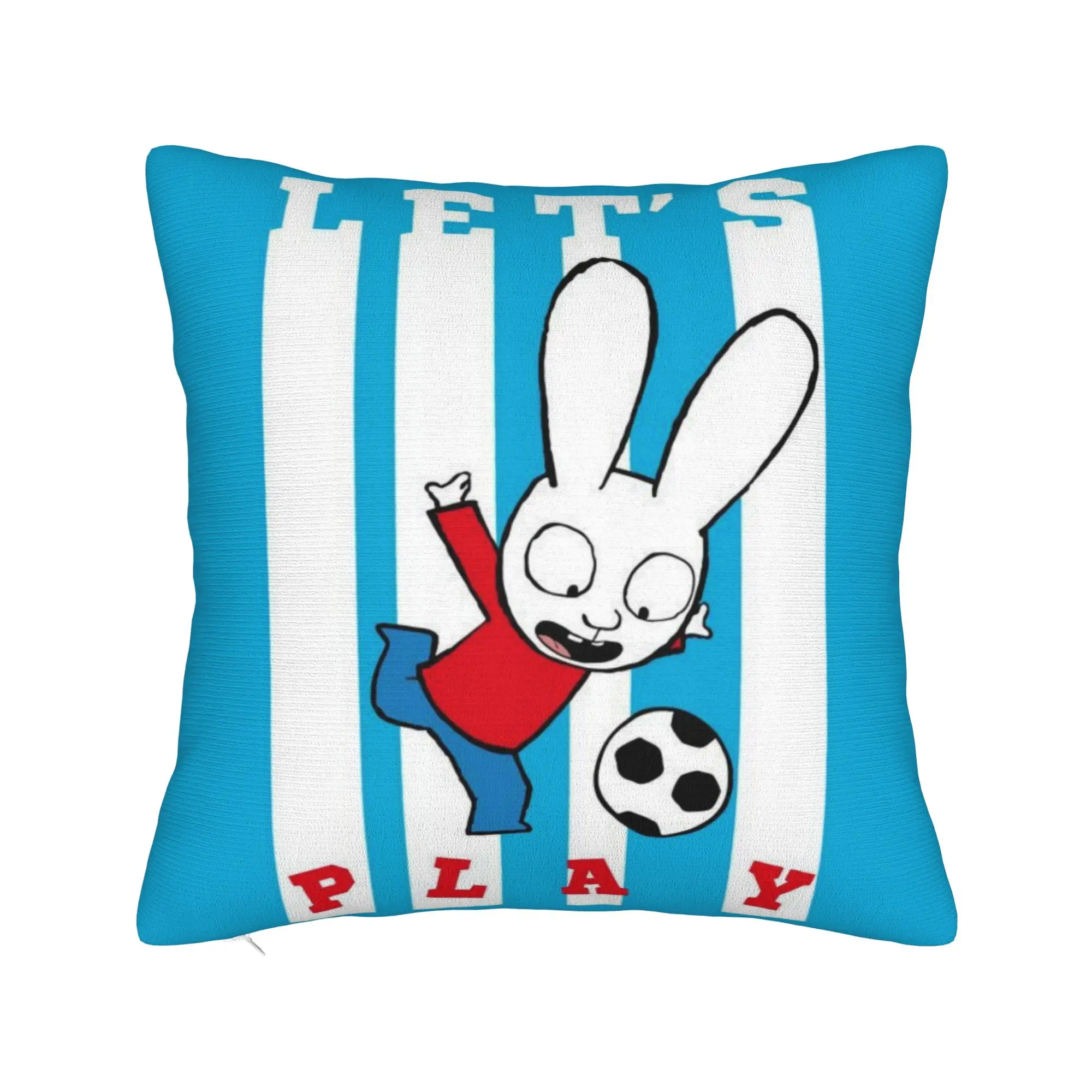 S-Simon Super Rabbit Pillow Case  Print Pillow Cover For Couch Sofa Bedroom Funny Pillowcases