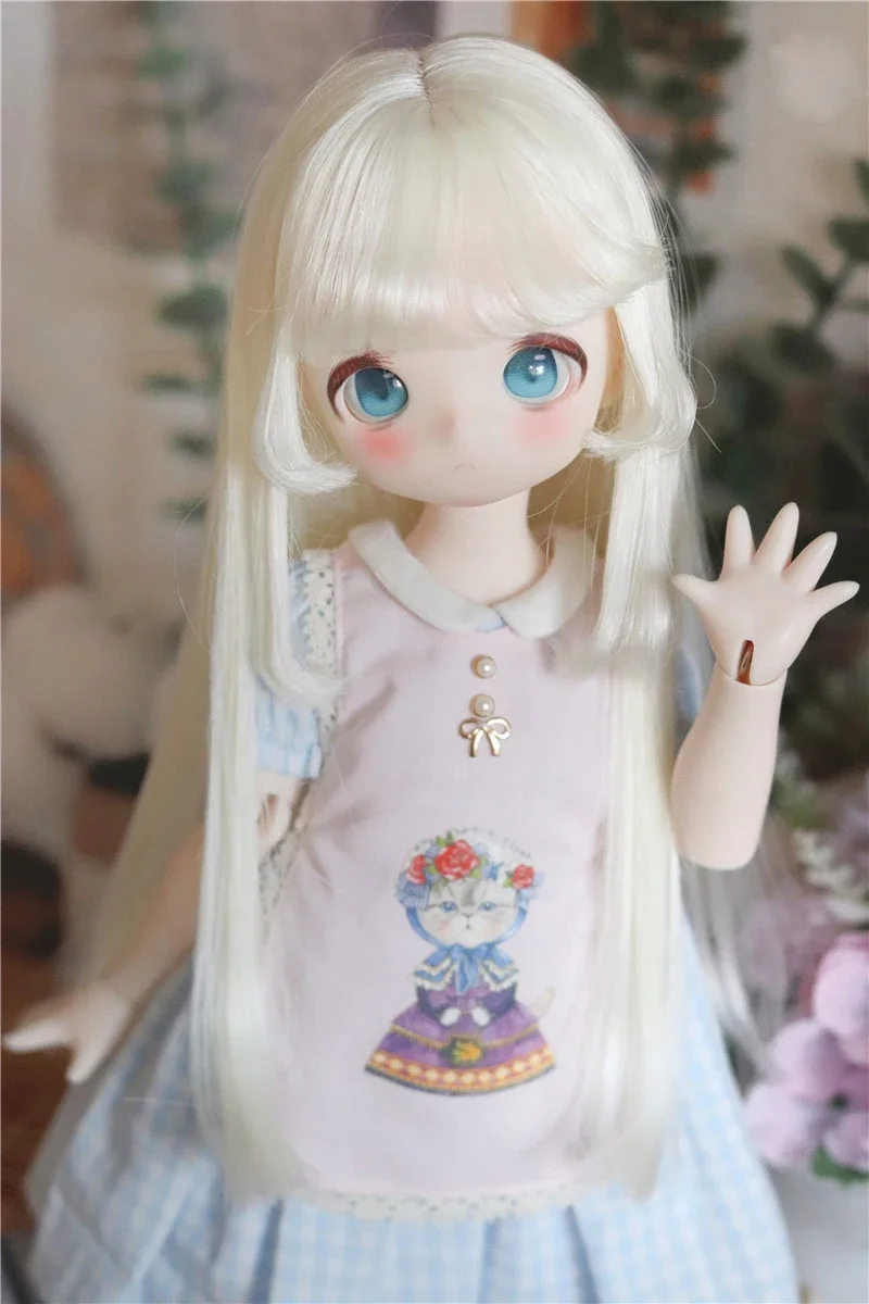 （Customize 30 Days） 1/3 1/4 1/6 uncle doll BJD/SD doll's  white daily high-temperature silk long wig 1pcs