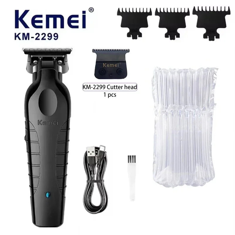 Kemei KM-2299 1200mAh USB charging ultra-thin blade professional wireless hair clipper electric hair clipper