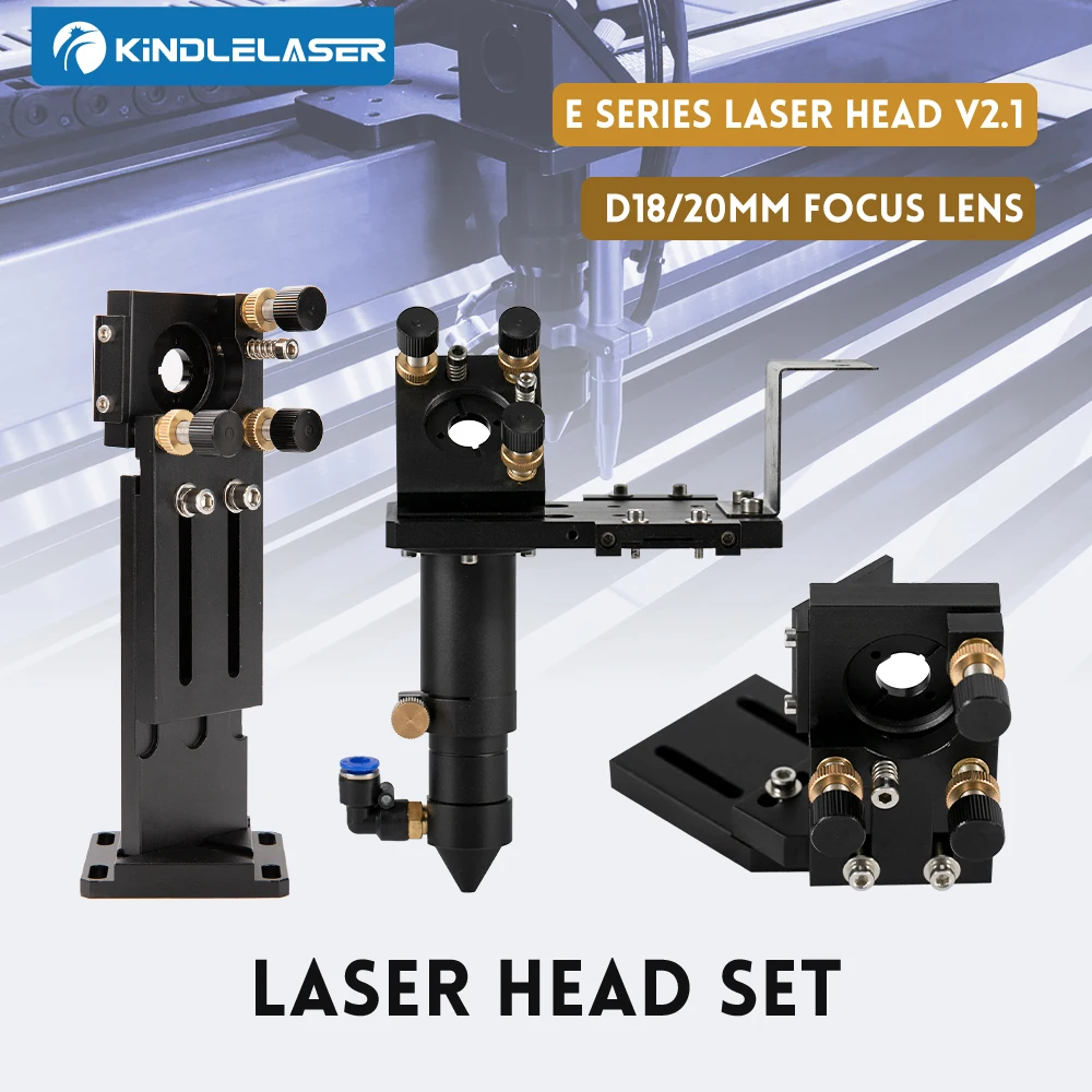 

KINDLELASER CO2 E Series Laser Head Set with Lens D20mm FL50.8 & 63.5 & 101.6 Mirror 25mm for Laser Engraving Cutting Machine