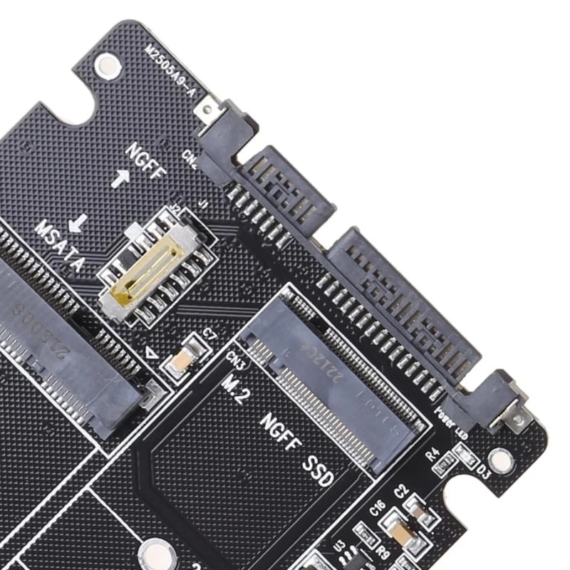 2 In 1 MSATA/for M.2 NGFF to SATA3 2.5 In SSD Converter Adapter Card for Case En