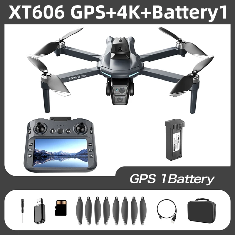 Lenovo XT606 GPS Drone 4K Professioneel 8K HD Dubbele Camera Gimbal 360 ° Obstakelvermijdende borstelloze RC quadcopter drone speelgoed