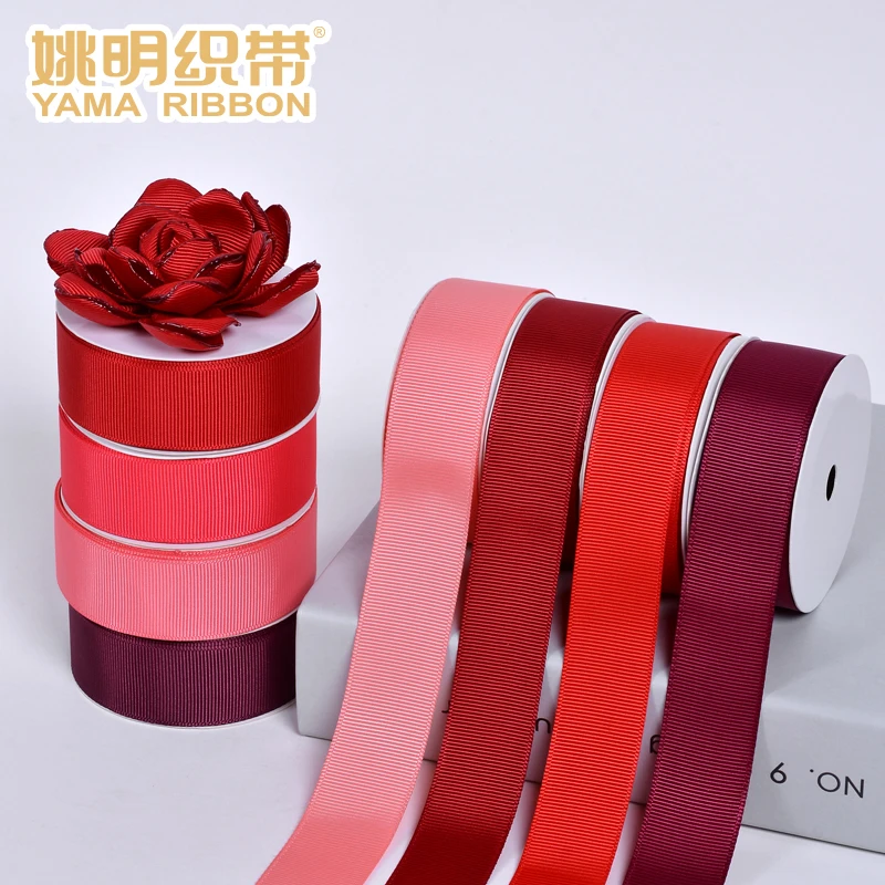 Yama Gurtband 25mm Riemen Stoff Rand Satin band gewebt Handwerk Geschenk verpackung Haars chleife rote Serie für DIY Kleid Accessoire Haus