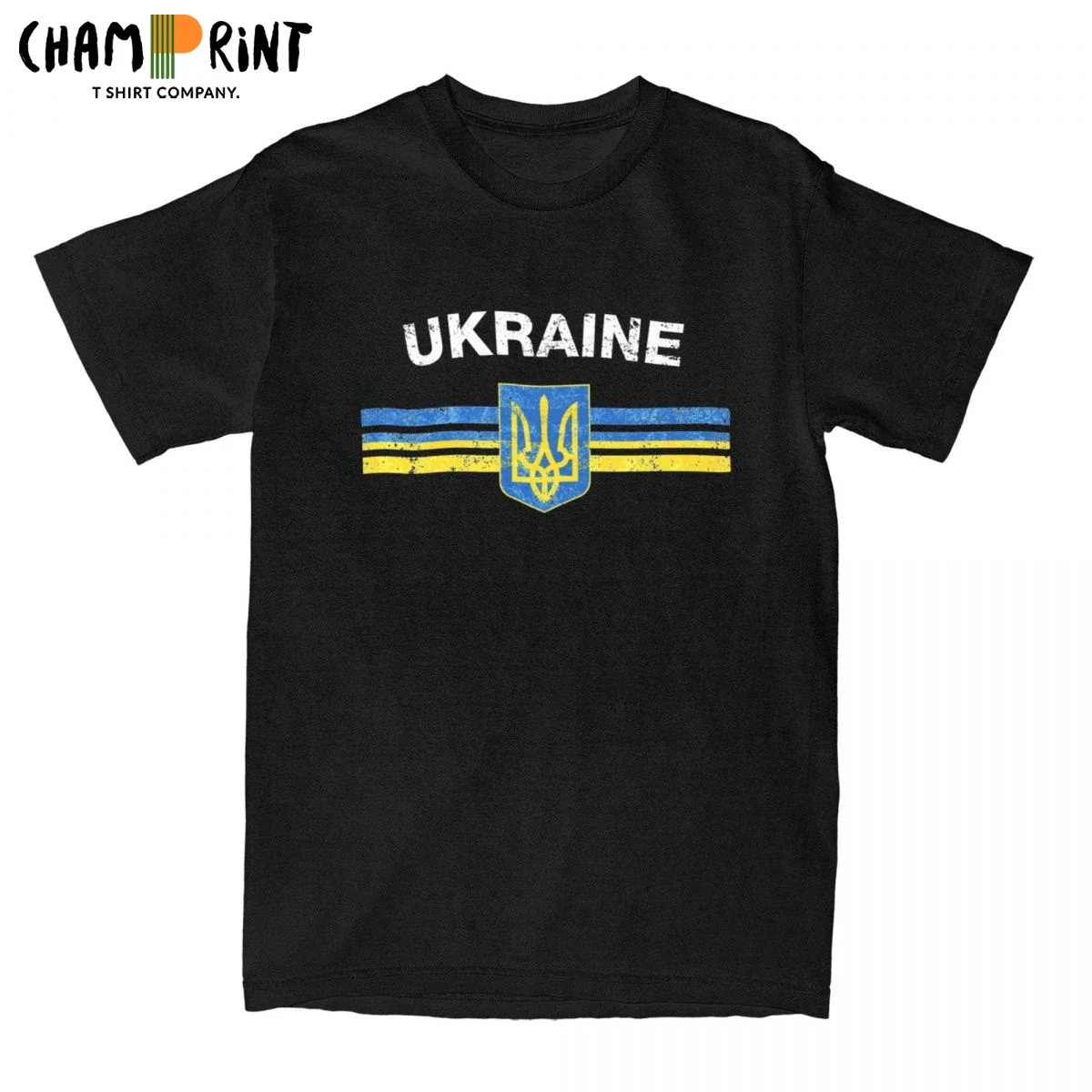 Ukrainian Emblem Ukraine Flag T-Shirt for Men Crazy 100% Cotton Tee Shirt Crewneck Short Sleeve T Shirt Birthday Present Clothes