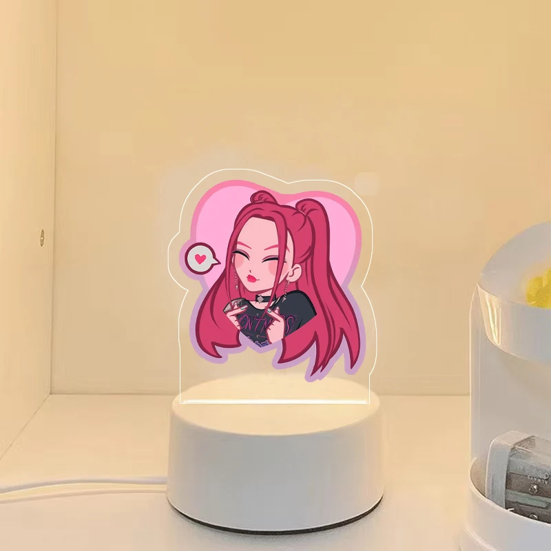 غرفة نوم أحادية اللون ضوء التحكم عن بعد 16 لون ضوء الليل ضوء K-Pop شيطان الصيادين Kawaii زوي رومي ميرا ساجا بنين سوبر ستار