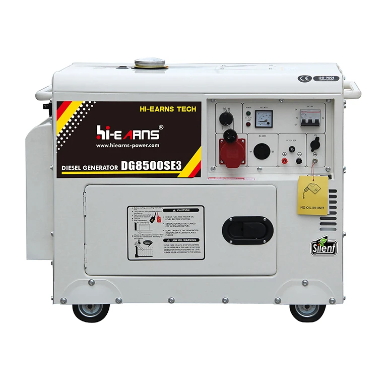 6.5KW 8KVA Three Phase Silent Air Cooled Diesel Generator with Digital Panel
