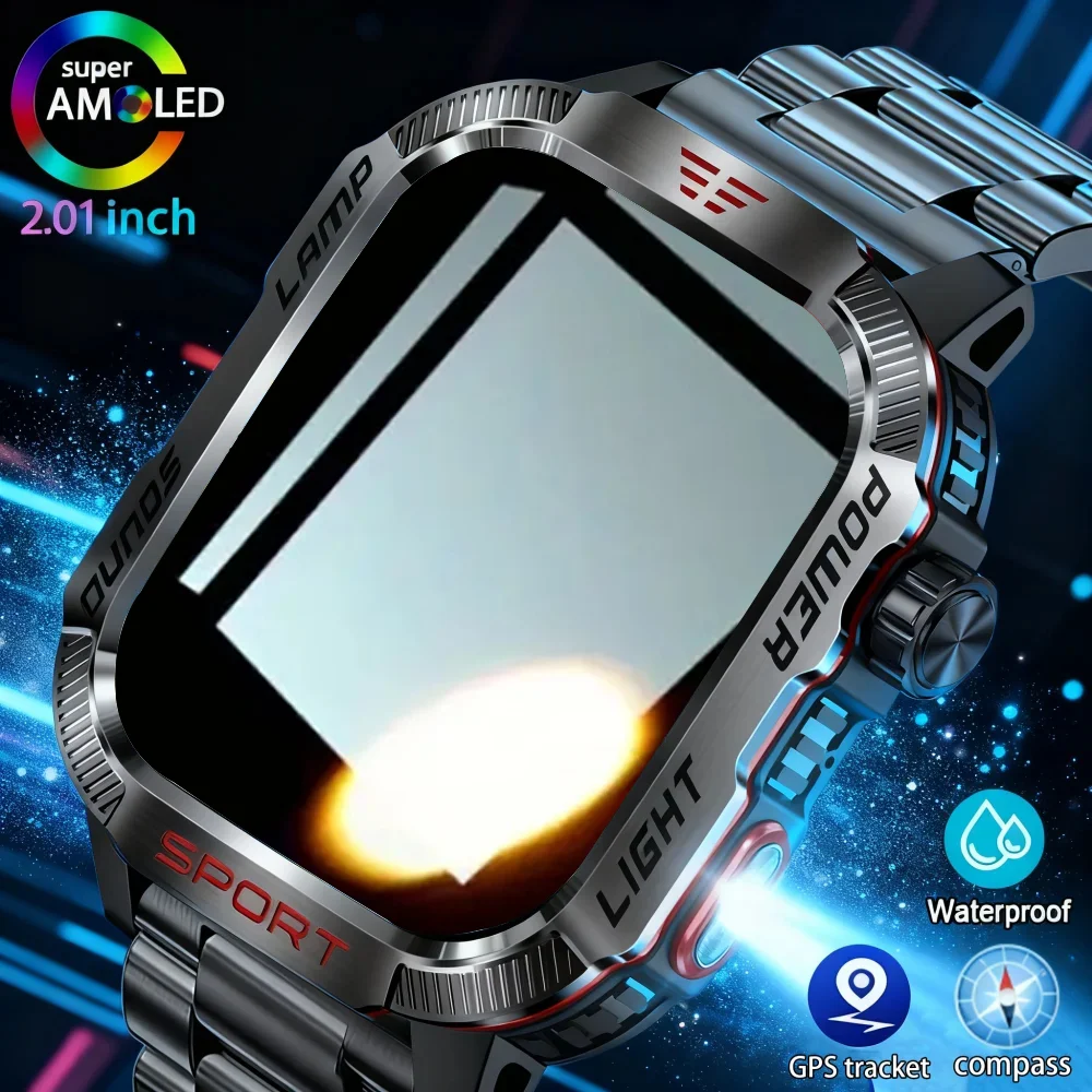 

Новые военные GPS Смарт-часы Мужские фонарики Компас Водонепроницаемый аккумулятор 600 мАч Открытый спортивный трекер Bluetooth Call Smartwatch