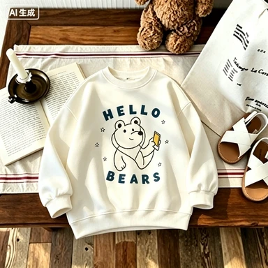 Autumn New Children Sweatshirts Girls Cute Cartoon Print Pullover Cotton Baby Long Sleeve Tops Kids Boys Casual Sweatshirt