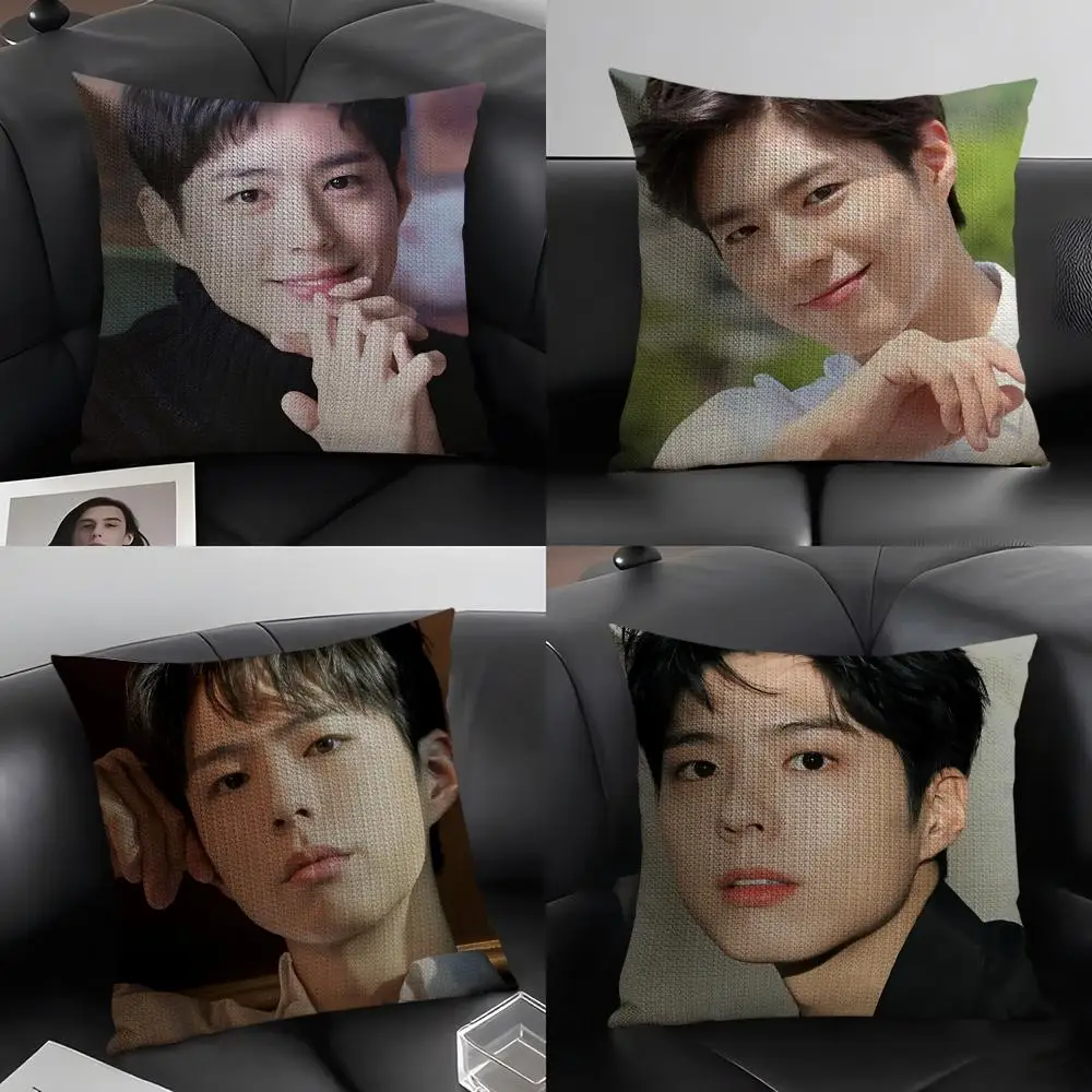 Funda de almohada Park Bo - gum, tela orgánica de lino Natural, impresión de doble cara, decoración del hogar para sofá, funda de cojín de regalo