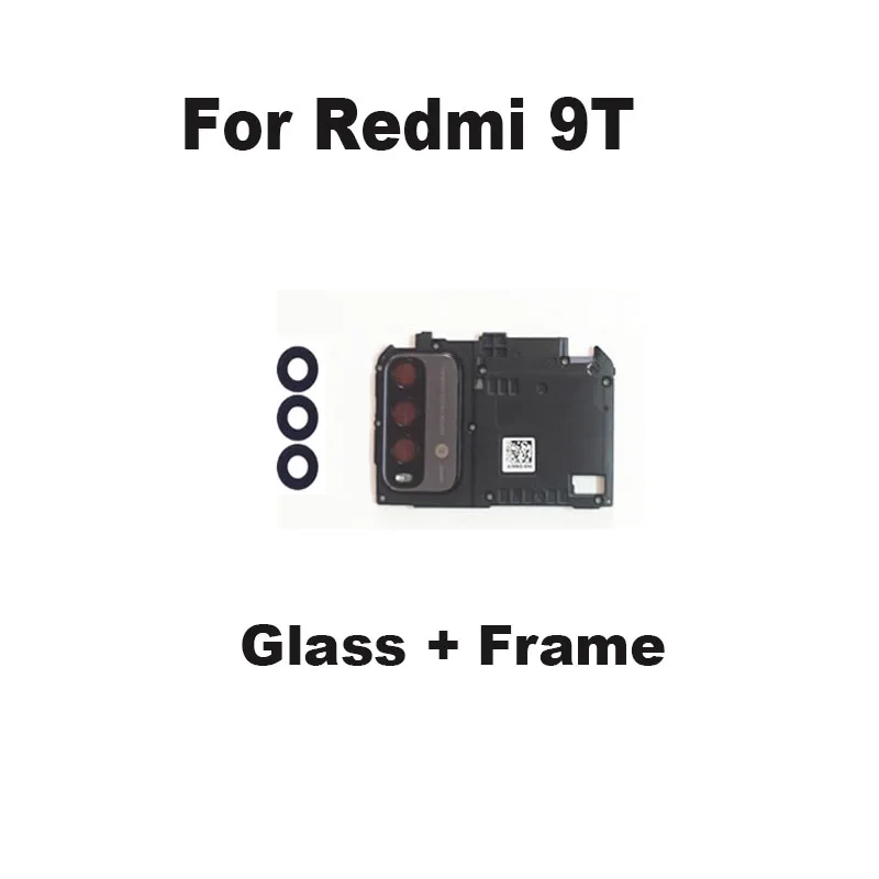 New For Xiaomi Redmi 9T Back Camera Glass Rear Lens Frame With Glue Sticker Adhesive