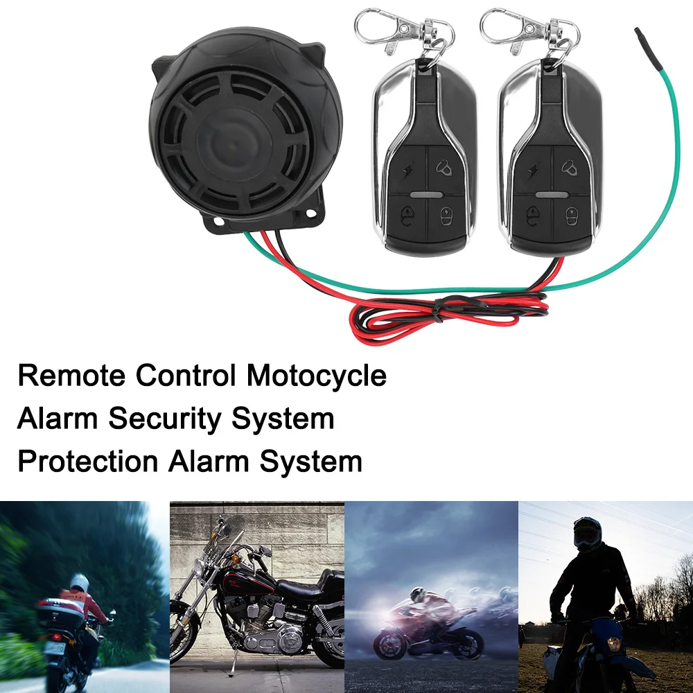 Motorcycle Alarm Security System Dual Remote Control 12V Motorcycle Theft Protection Car Keyring Bike Scooter Motor Alarm System