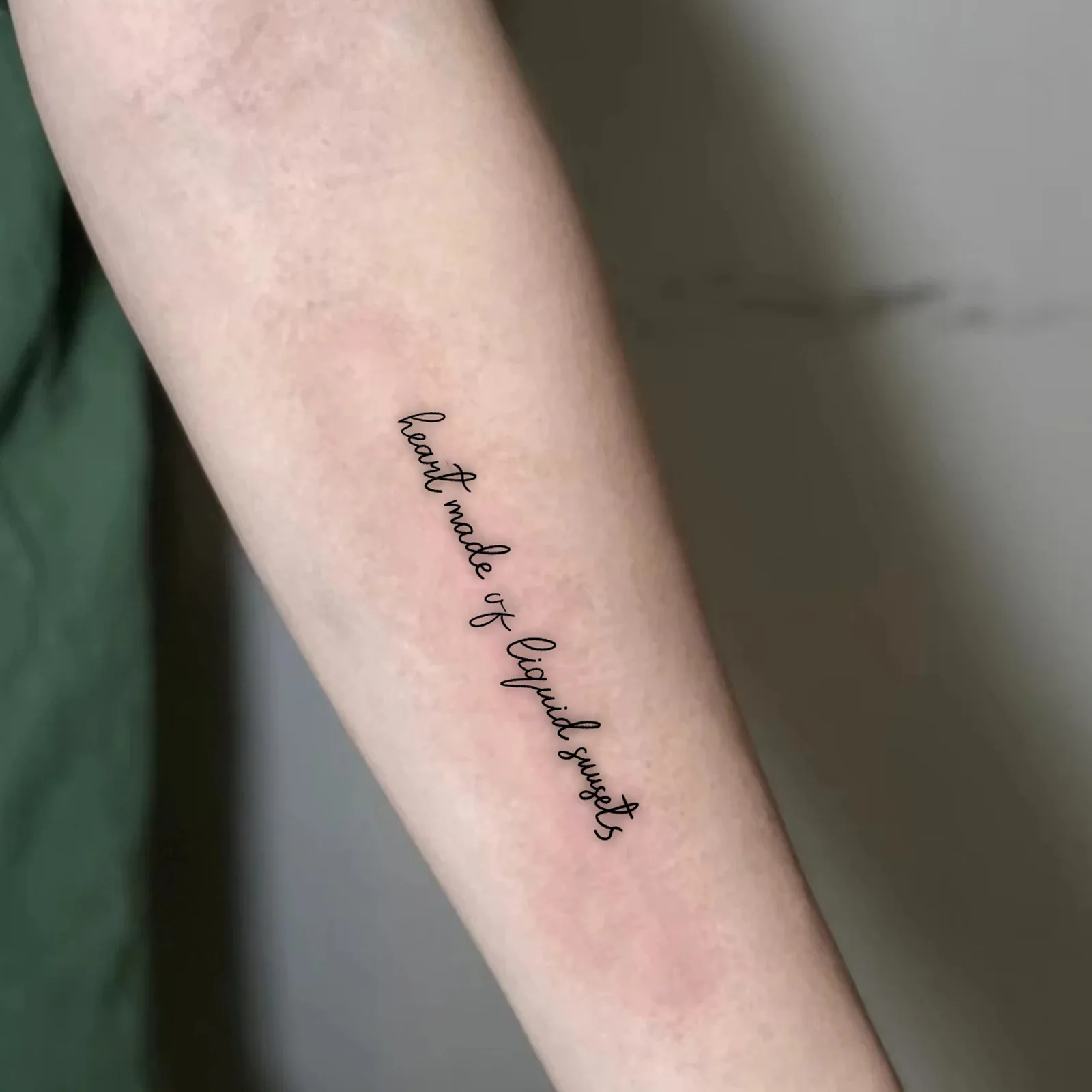 Heart Made of Liquid Sunsets Tattoo Sticker, Temporary Tattoo Waterproof Long-Lasting, Aesthetic Small Sun Tattoo for Women