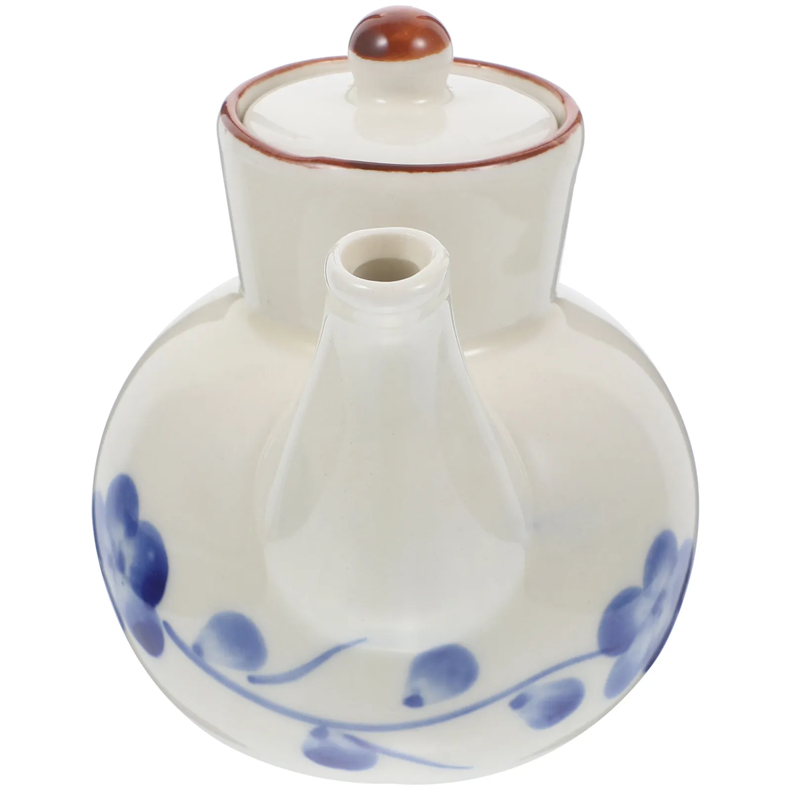 Exquisito Dispensador de Condimentos de Porcelana Azul y Blanca para Salsa de Soja, Vinagre, Aceite de Oliva, Vino de Cocina, Fácil de Verter, Antiderrames, para Cocina