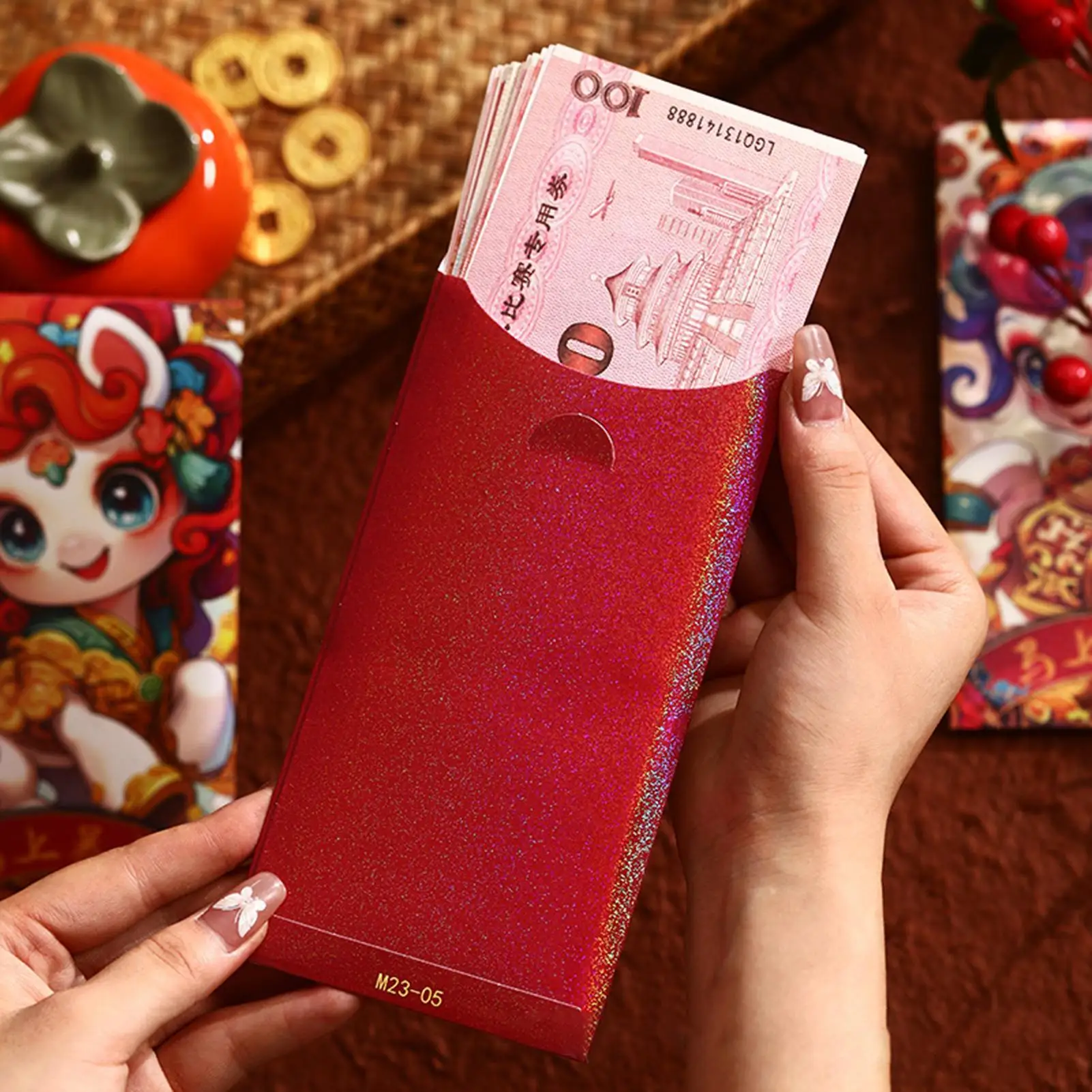 مظاريف النقود الحمراء 6 قطع حزمة نقدية على شكل حصان 2026 مغلفات ورقية للعام الصيني الجديد للأولاد والبنات والكبار والأصدقاء وأعياد الميلاد