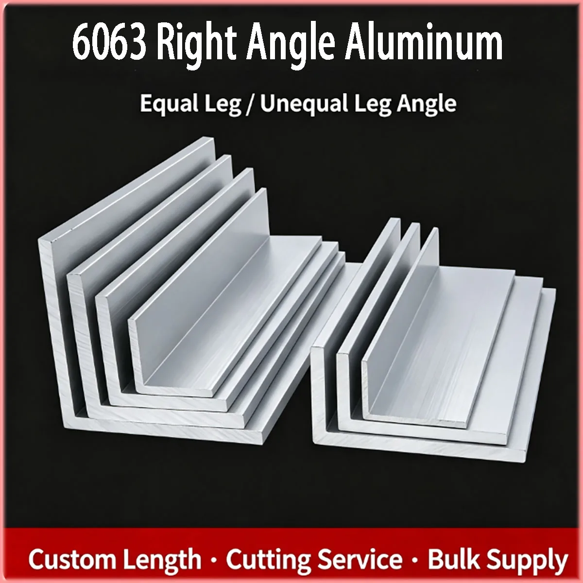 1‑10mm Thick 90‑Degree L‑Shape Unequal Sides Aluminum Angle Profile for Frame Bracket Edging Decoration Hardware Accessories