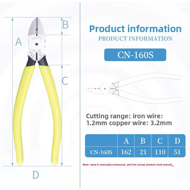 Japanese TTC Kato Watermouth Pliers Plastic Model High Precision 5/6/7 Inch Bias Mouth Clamp for Precision Engineering