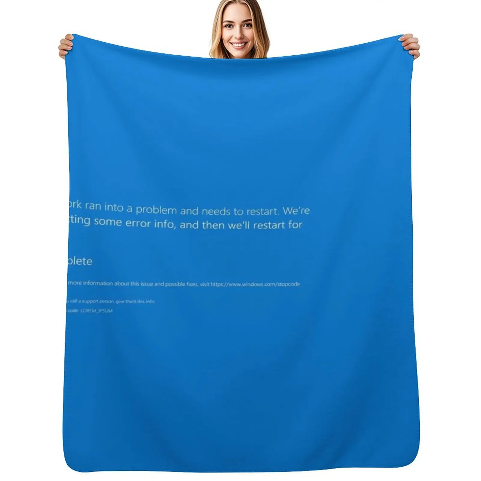 

Windows BSOD (Blue Screen of Death) Throw Blanket Nap Plush Luxury Designer Luxury St Blankets
