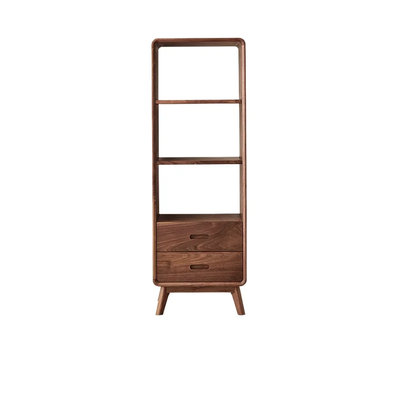 

Solid wood children's bookcase display cabinet, living room shelf, black walnut storage cabinet