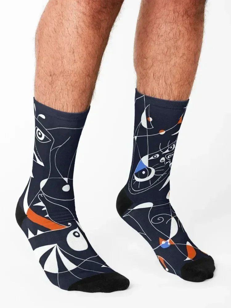 Joan Mirò #6 Socks warm winter heated moving stockings sheer Socks Male Women's
