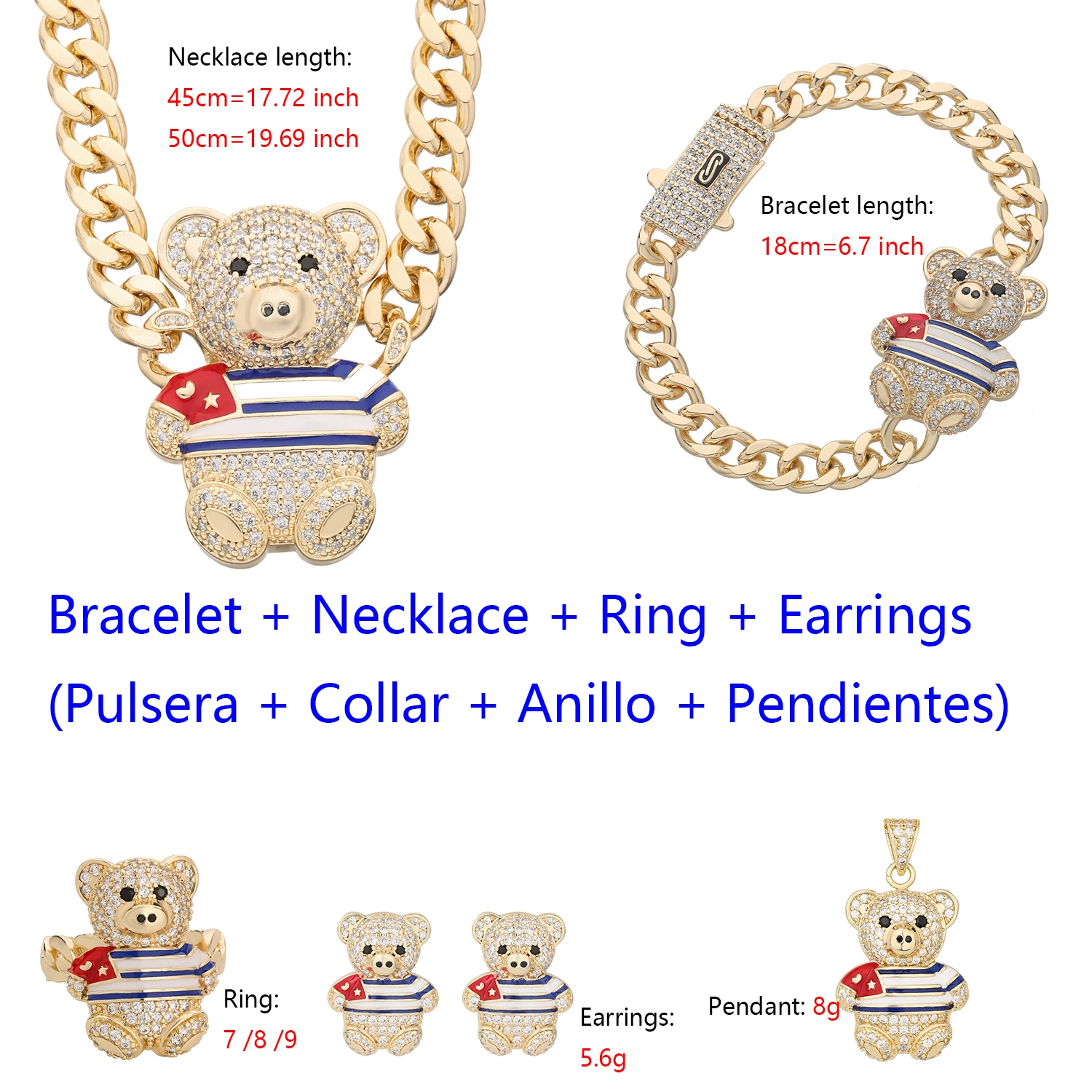 

Student animal bear suit for daughter and bestie gift for shopping party student girl jewelry decoration