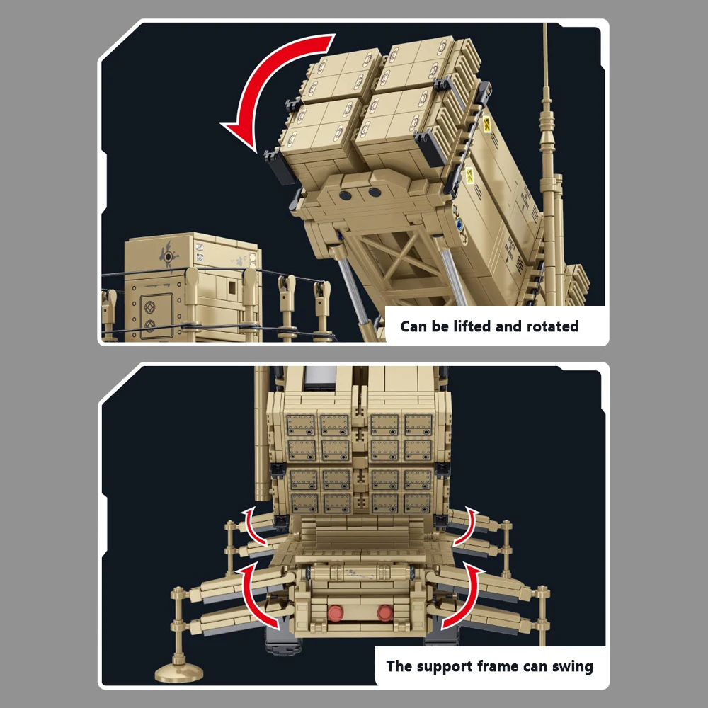 2566 peças, kit de modelo de carro de míssil m983, conjunto de blocos de construção de caminhão militar, brinquedo de carro de exibição colecionável adulto, presente de amante militar,