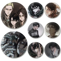 32/44mm Levi Ackerman,Eren Jaeger,Armin Arlert Anime Figure Badge Cartoon Cosplay Enamel Pins for Backpack Clothes Gifts Jewelry