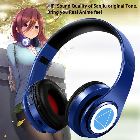 Anime Headset Miku Nakano Sanjiu Cosplay Stereo Wireless Headphone V5.0 Bluetooth Headset for PC mobile