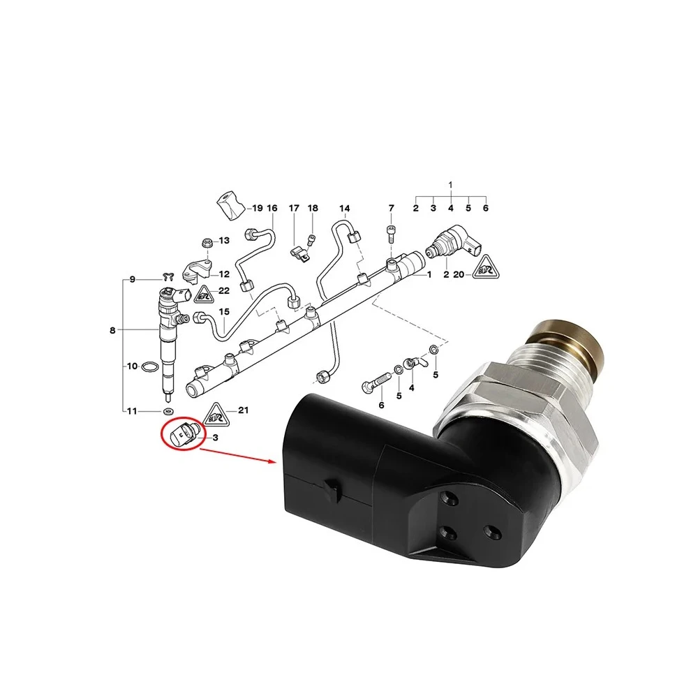 180MP CR FUEL PRESSURE Rail SENSOR 13537787167 FOR BMW E46 E53 E60 E61 E63 E71 E72 X3 X5 X6 335d 320d 330d 3.0L 2001-2013