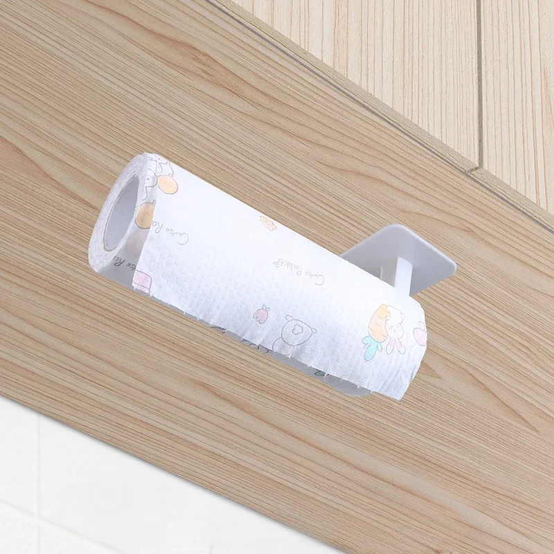 1/2pcs Adhesive Toilet Roll Paper Holder Organizer Wall Mount Storage Stand Kitchen Bathroom No Drill Tissue Towel Dispenser