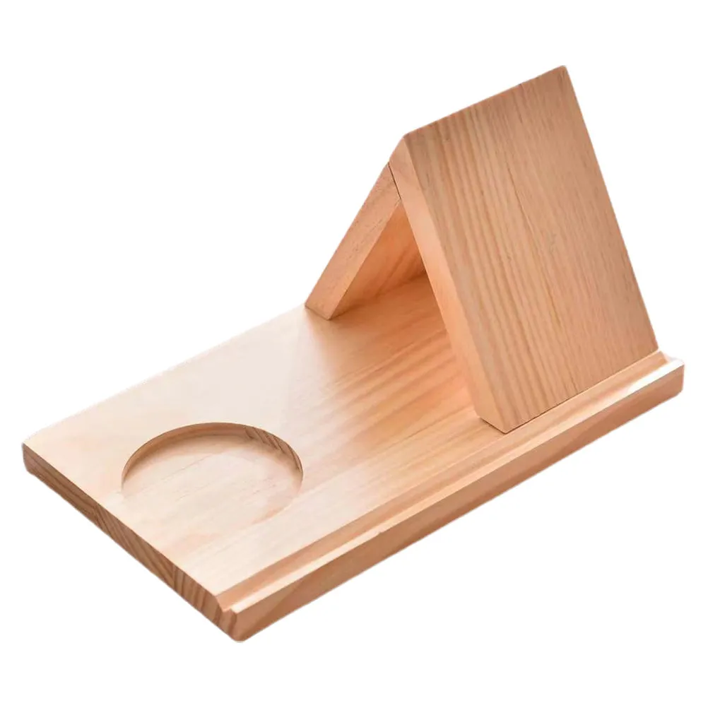 

Portable Triangle Book Holder Multipurpose Cup Holder Phone Stand Freestanding Tabletop Book Rack Wooden Storage