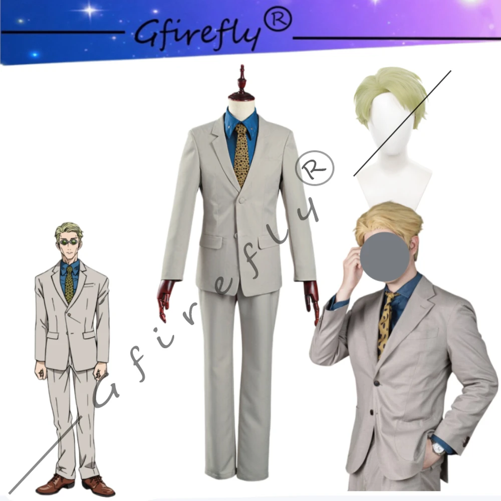 

Jujutsu Kaisen Nanami Kento Same Style Cosplay Costume Gray Suit Bow Tie Wig Adult Men Halloween Carnival Party Comic-Con Outfit