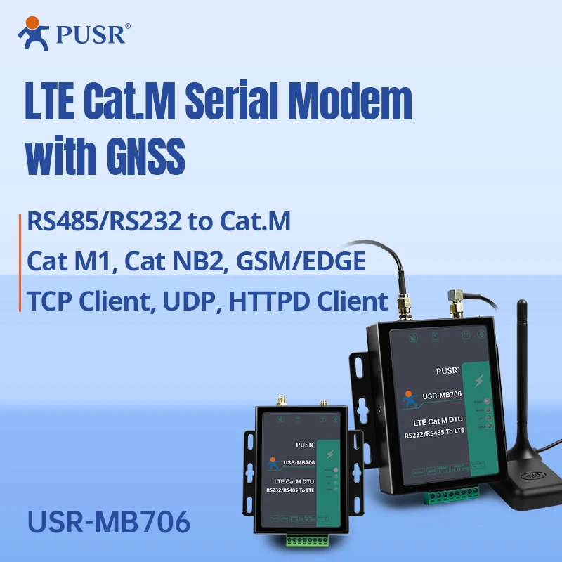USR-MB706 Global Frequency LTE CAT M NB2 GPRS RS232 RS485 Modem szeregowy z GNNS