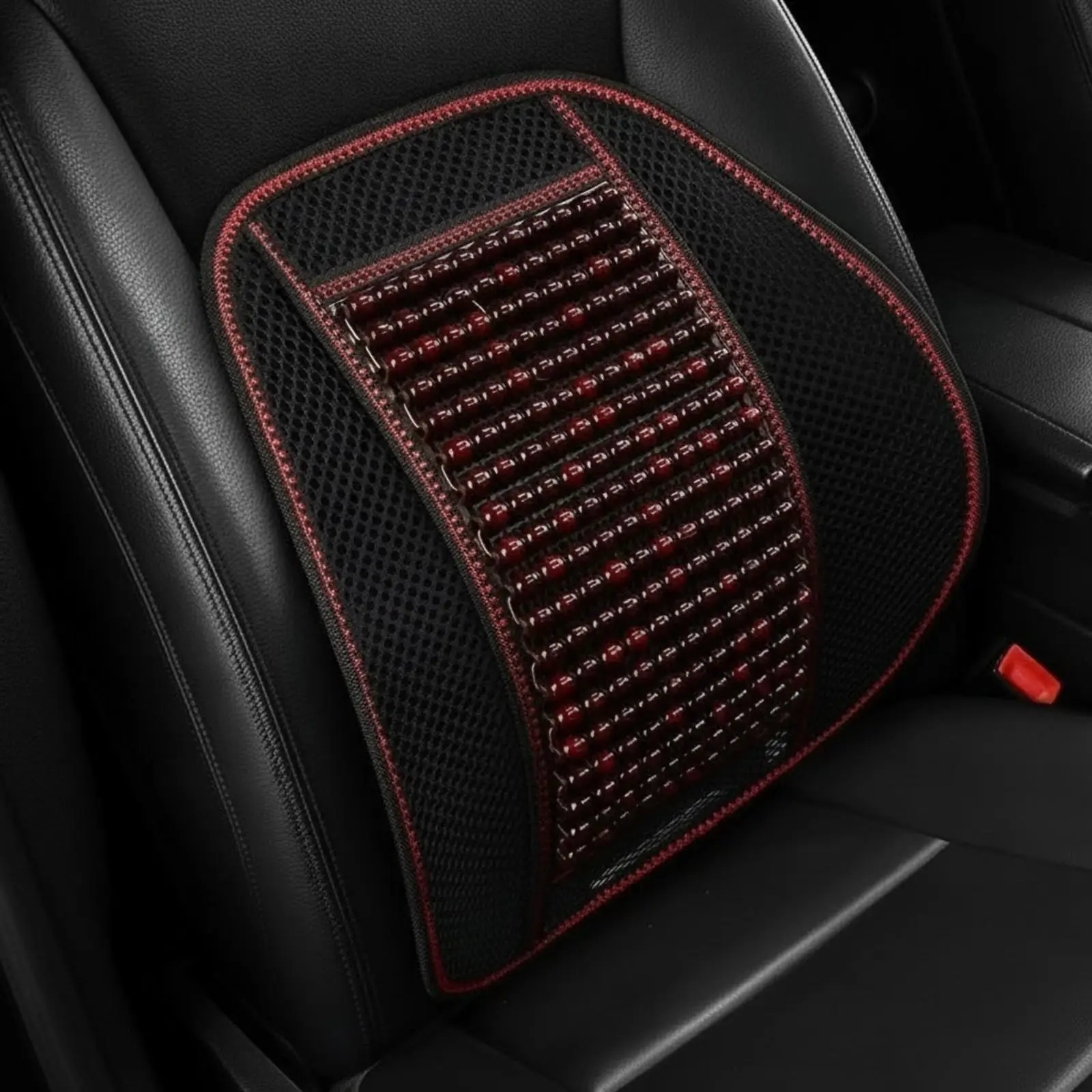 Ventilated Car Seat Cushion Wood Bead Mesh Support Backrest Pad Breathable Cooling Summer Seat Cushion for Vehicle Driving