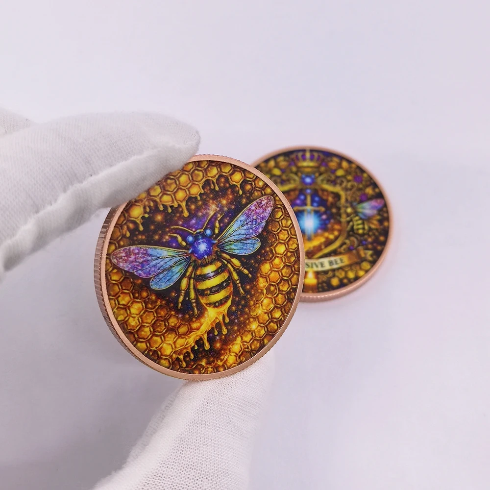 Non-magnetic Honey Bee 1oz .999 Pure Copper Challenge Coin Bee Copper Commemorative Coin Unique Collectible Decor Gift