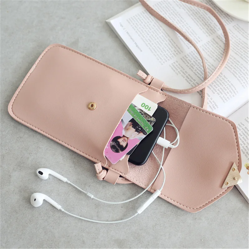 Transparent Touch Screen Cell Phone Purse Smartphone Wallet Shoulder Strap Handbag PU Leather Casual Crossbody Bags Women